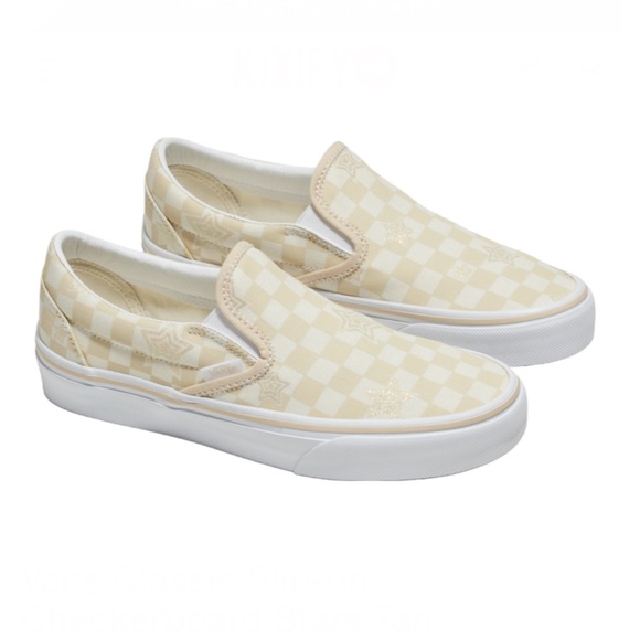 HOT Vans Classic Slip Tan Checkerboard Vans Vans Classic Slip
